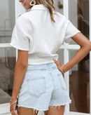 Blusa Cropped Tie-Front