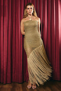 Vestido Aurora em Tricot com Franjas